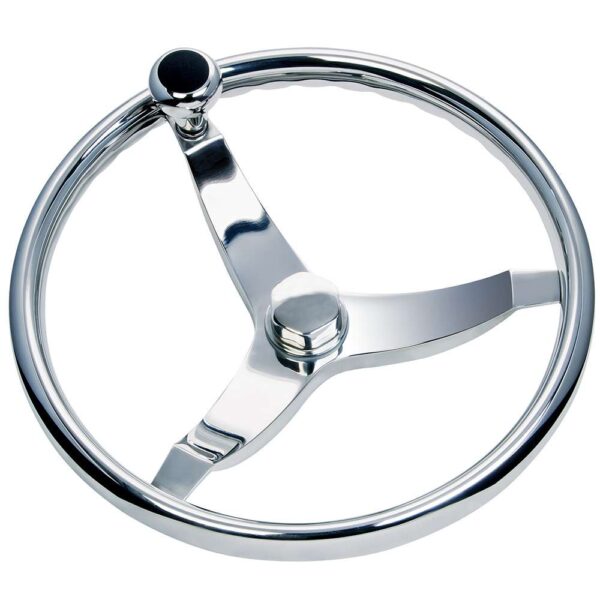 Schmitt Marine Vision FX Model 714 - 13.5" Wheel w-Knob & Finger Grip - 3-4" Tapered Shaft w-Faux Nut - 1-2" & 3-4" Adapters