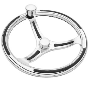 Schmitt Marine Primus Model 740 - 13.5" Wheel w-Knob & Finger Grip - 3-4" Tapered Shaft w-Faux Nut - 1-2" & 3-4" Adapters