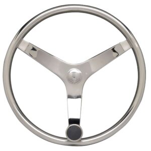 Uflex - V46 - 13.5" Stainless Steel Steering Wheel w-Speed Knob