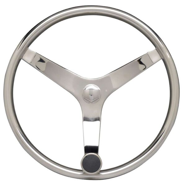Uflex - V46 - 13.5" Stainless Steel Steering Wheel w-Speed Knob