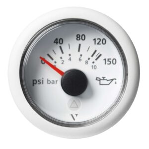 Veratron 52mm (2-1-16") ViewLine Engine Oil Temperature Pressure Gauge - 150 PSI - White Dial & Bezel