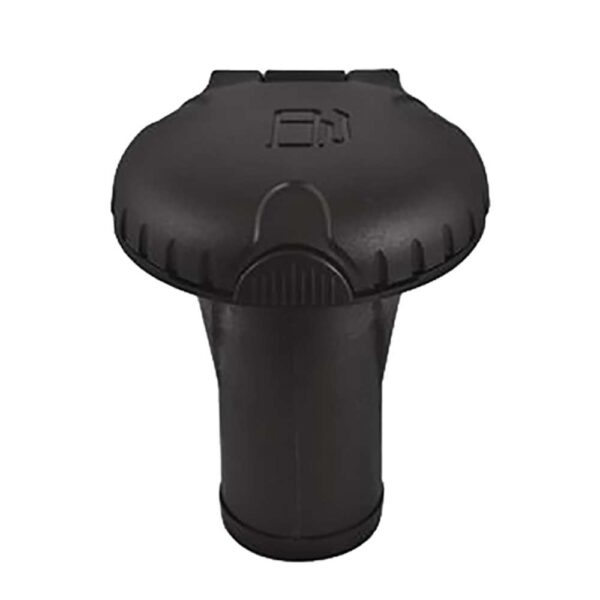 Attwood Deck Fills f-Pressure Relief Systems - Straight Body - Scalloped Black Plastic Cap