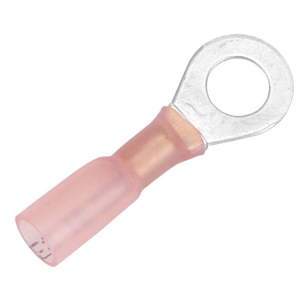 Pacer 22-18 AWG Heat Shrink Ring Terminal - 1-4" Stud Size - 25 Pack