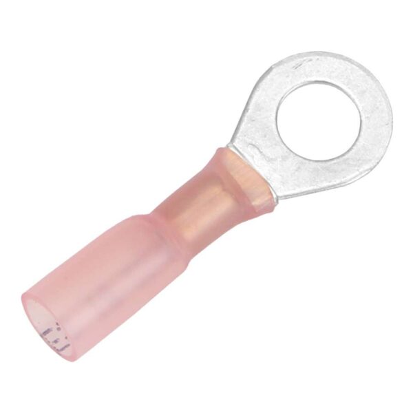 Pacer 22-18 AWG Heat Shrink Ring Terminal - 1-4" Stud Size - 100 Pack