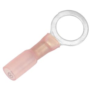 Pacer 22-18 AWG Heat Shrink Ring Terminal - 3-8" Stud Size - 25 Pack