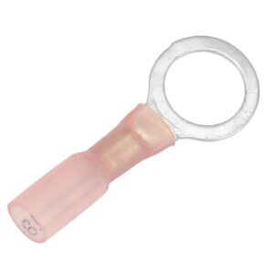 Pacer 22-18 AWG Heat Shrink Ring Terminal - 3-8" Stud Size - 100 Pack