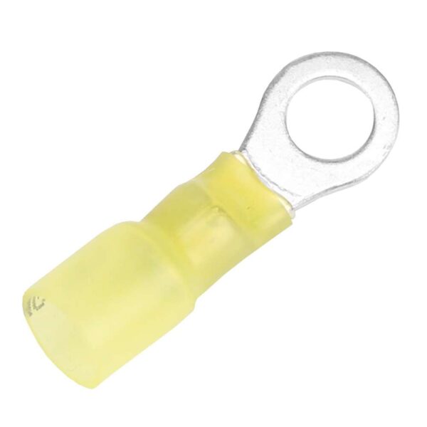 Pacer 12-10 AWG Heat Shrink Ring Terminal - 1-4" Stud Size - 25 Pack