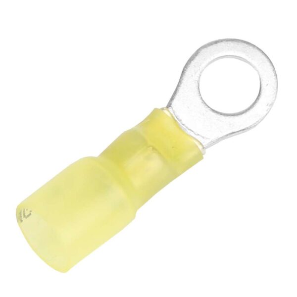 Pacer 12-10 AWG Heat Shrink Ring Terminal - 1-4" Stud Size - 100 Pack