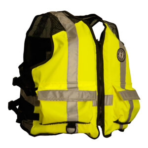 Mustang High Visibility Industrial Mesh Vest - Fluorescent Yellow-Green-Black - Small-Medium