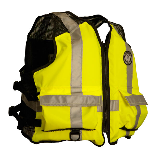 Mustang High Visibility Industrial Mesh Vest - Fluorescent Yellow-Green-Black - Small-Medium