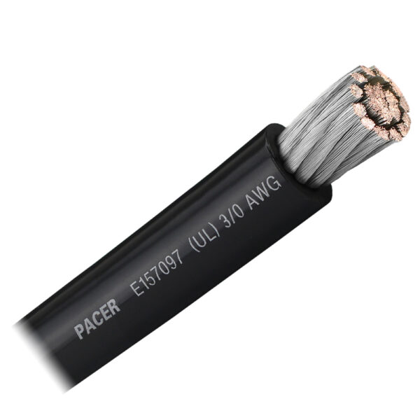 Pacer Black 3-0 AWG Battery Cable - Sold By The Foot
