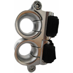 Wichard Double Fairlead - 25mm Diameter Stanchion w-Webbing - Velcro Stipe