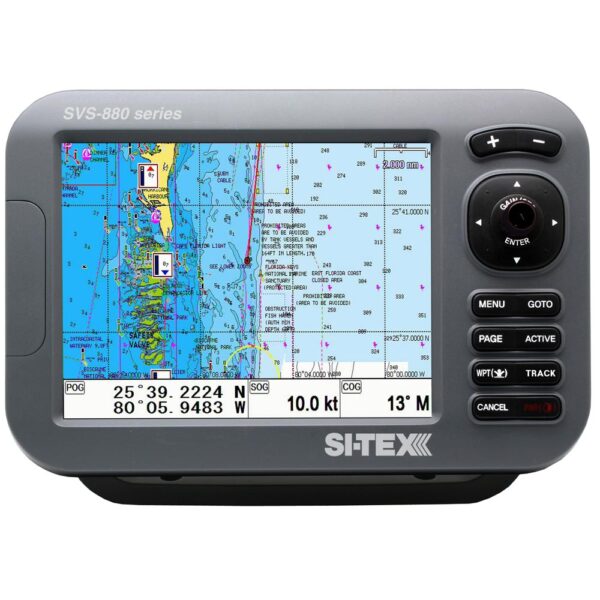 SI-TEX Standalone 8" Chartplotter System w-Color LCD, Internal & External GPS Antenna & C-MAP 4D Card