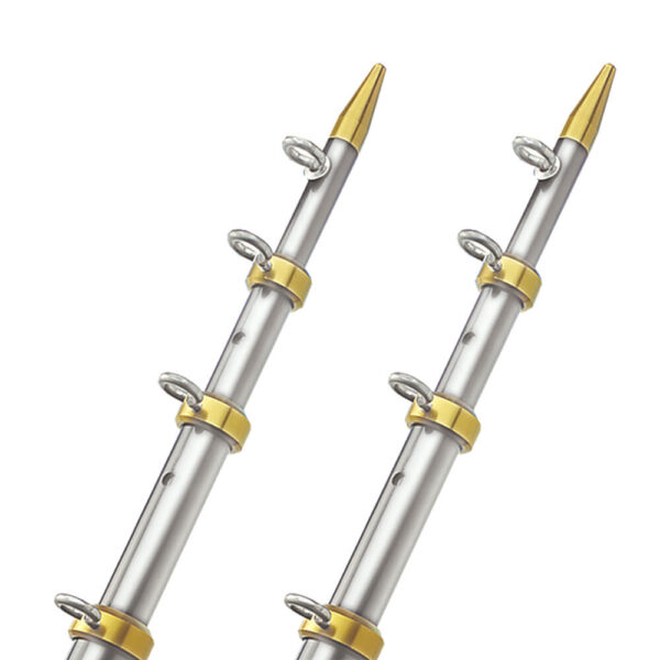 TACO 15' Telescopic Outrigger Poles HD 1-" - Silver-Gold