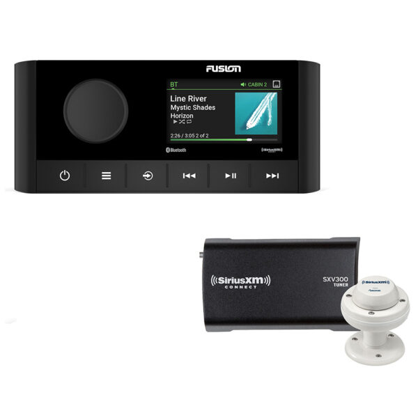 CW103139 Fusion MS-RA210 2-Zone USB Stereo w-SiriusXM SXV300 Connect Tuner & Marine-RV Antenna