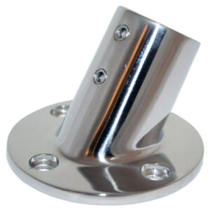 Whitecap 1" O.D. 60 Round Base SS Rail Fitting