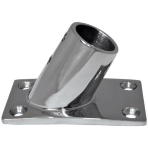 Whitecap ⅞" O.D. 60 Rectangle Base SS Rail Fitting