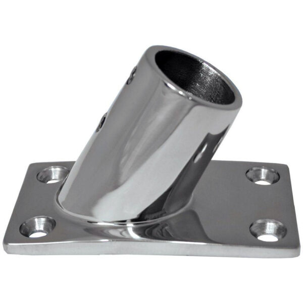 Whitecap ⅞" O.D. 60 Rectangle Base SS Rail Fitting