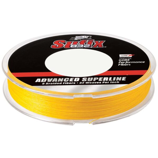 CW90820 Sufix 832 Advanced Superline Braid - 20lb - Hi-Vis Yellow - 150 yds