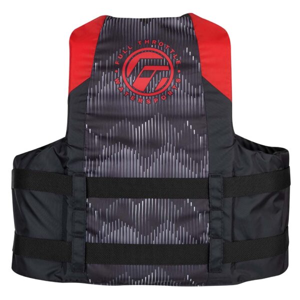 Full Throttle Adult Nylon Life Jacket - 2XL-4XL - Red-Black - Image 2