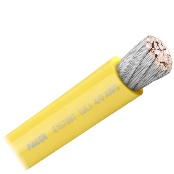 Pacer Yellow 4-0 AWG Battery Cable - Sold By The Foot