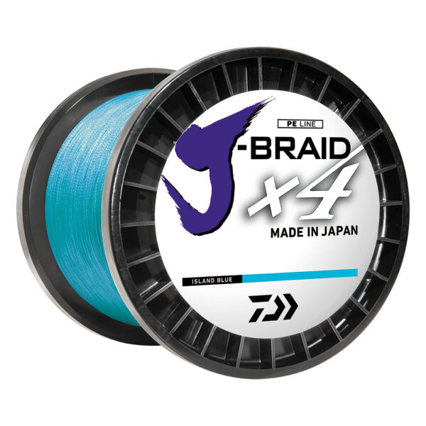 CW97519 Daiwa J-BRAID x4 Braided Line - 30 lbs - 300 yds - Island Blue