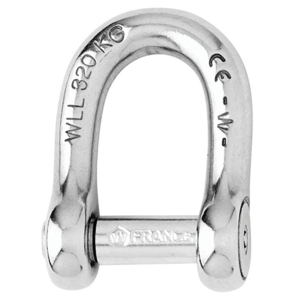 Wichard Self-Locking Allen Head Pin D Shackle - 6mm Diameter - 1-4"