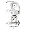 Wichard HR Snap Shackle With Clevis Pin Swivel - 120mm Length - 4-23-32" - Image 2