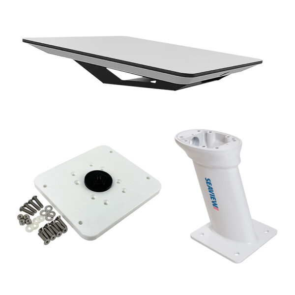 KVH Starlink Flat Panel Kit w-10" Seaview Pedestal Mount & Adastlka Starlink Top Plate