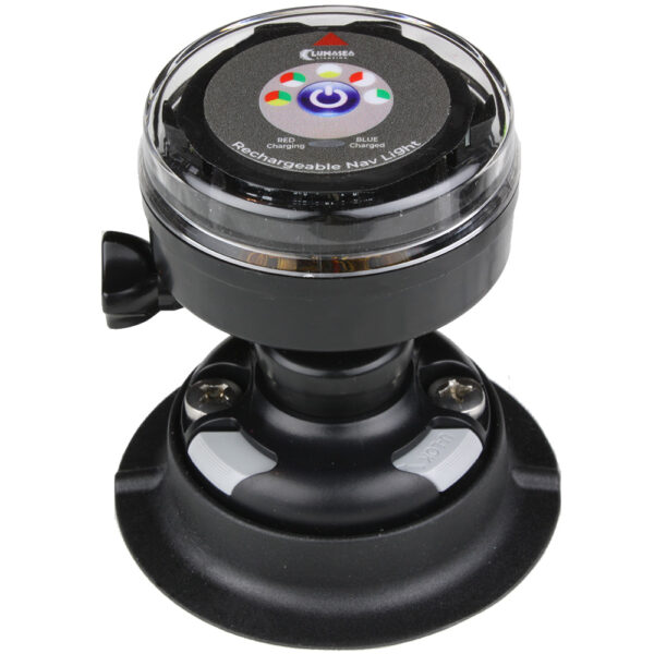 Lunasea Rechargeable Tri-Color Portable Navigation Light w-RailBlaza Quikport Mount - Black