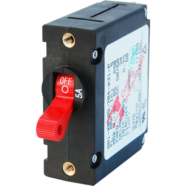 Blue Sea 7201 AC-DC Single Pole Magnetic World Circuit Breaker  -  5 AMP