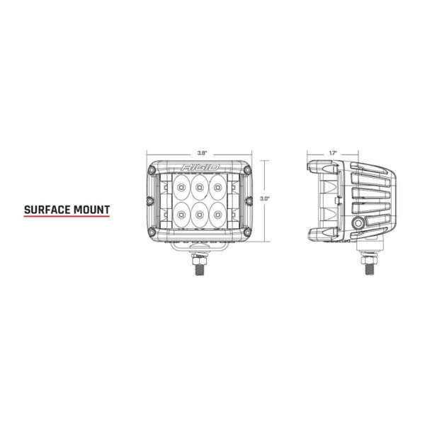 RIGID Industries D-SS Series PRO Flood LED Surface Mount - Pair - Black - Image 2