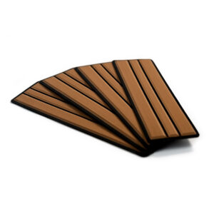 SeaDek Faux Teak 4-Piece Step Kit - Mocha-Black