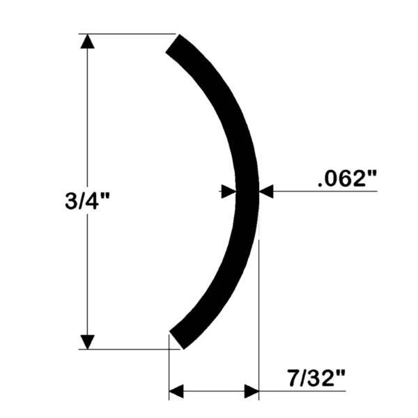 TACO Hollow Back 304 Stainless Steel Rub Rail Insert 3-4" x 6' - Image 2