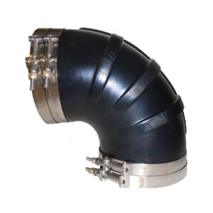 Trident Marine 6" ID 90-Degree EPDM Black Rubber Molded Wet Exhaust Elbow w-4 T-Bolt Clamps