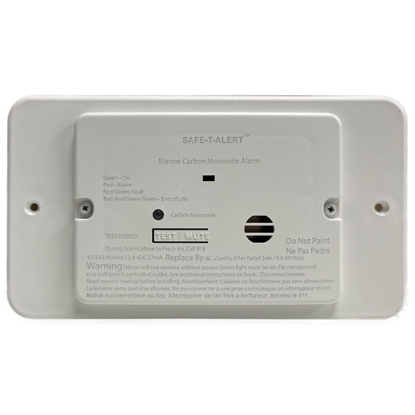 Safe-T-Alert 62 Series Marine Carbon Monoxide - Flush Mount - White - 12V w-Trim Ring