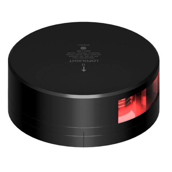 Lopolight Red Port Light - 2NM - Black Housing w-FB Base