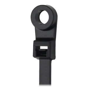 Pacer 15" Cable Tie w-Mounting Ring - Black - 50lb Tensile Strength - 4" Bundle Diameter - 100 Piece Bag