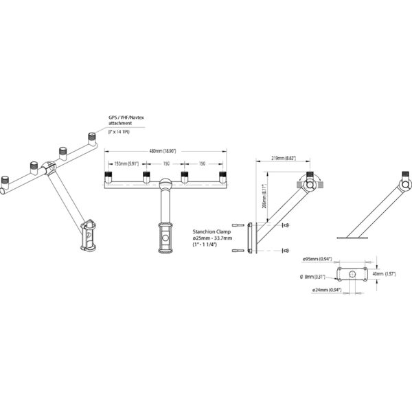 Scanstrut TB-01 T-Bar Mount f-GPS-VHF Antenna - Image 2
