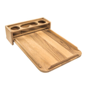Whitecap Teak Drinkholder w-Removable Cockpit Table Top - Holds 4 Glasses