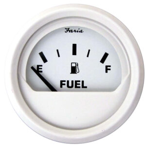 Faria Dress White 2" Fuel Level Gauge (E-1-2-F)