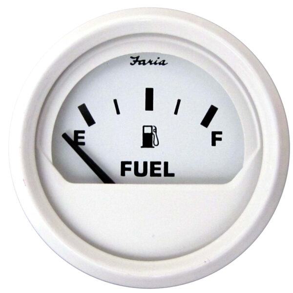 Faria Dress White 2" Fuel Level Gauge (E-1-2-F)