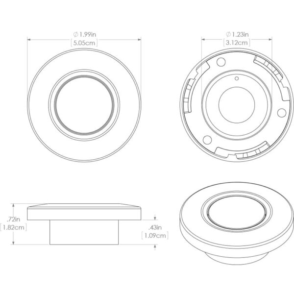 Lumitec Orbit Spetrum Flush Mount Down Light - Brushed Housing - White Dimming & Red-Blue Non-Dimming - Image 4
