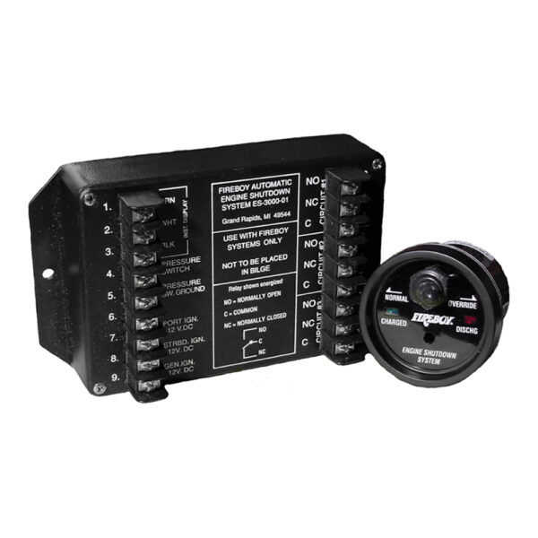 Fireboy-Xintex Engine Shutdown - 5 Circuit w-20A Relays - Round Display