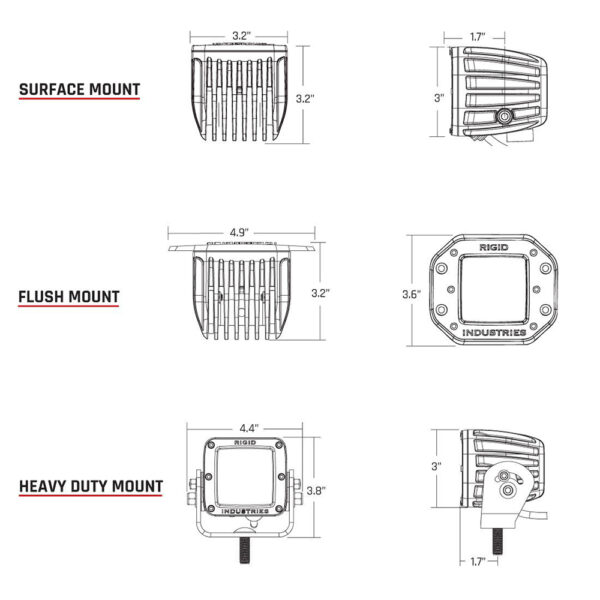 RIGID Industries D-Series PRO Hybrid-Diffused LED - Pair - White - Image 2