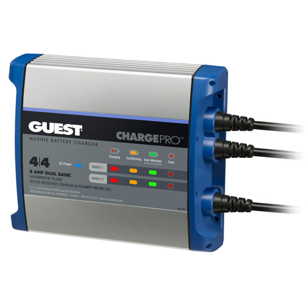Guest On-Board Battery Charger 8A - 12V - 2 Bank - 120V Input