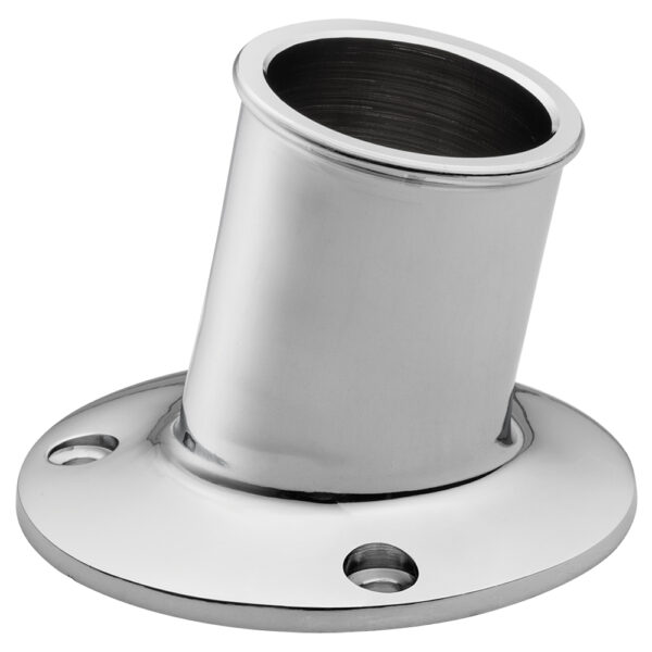 Whitecap Top-Mounted Flag Pole Socket - CP-Brass - 1-1-4" ID
