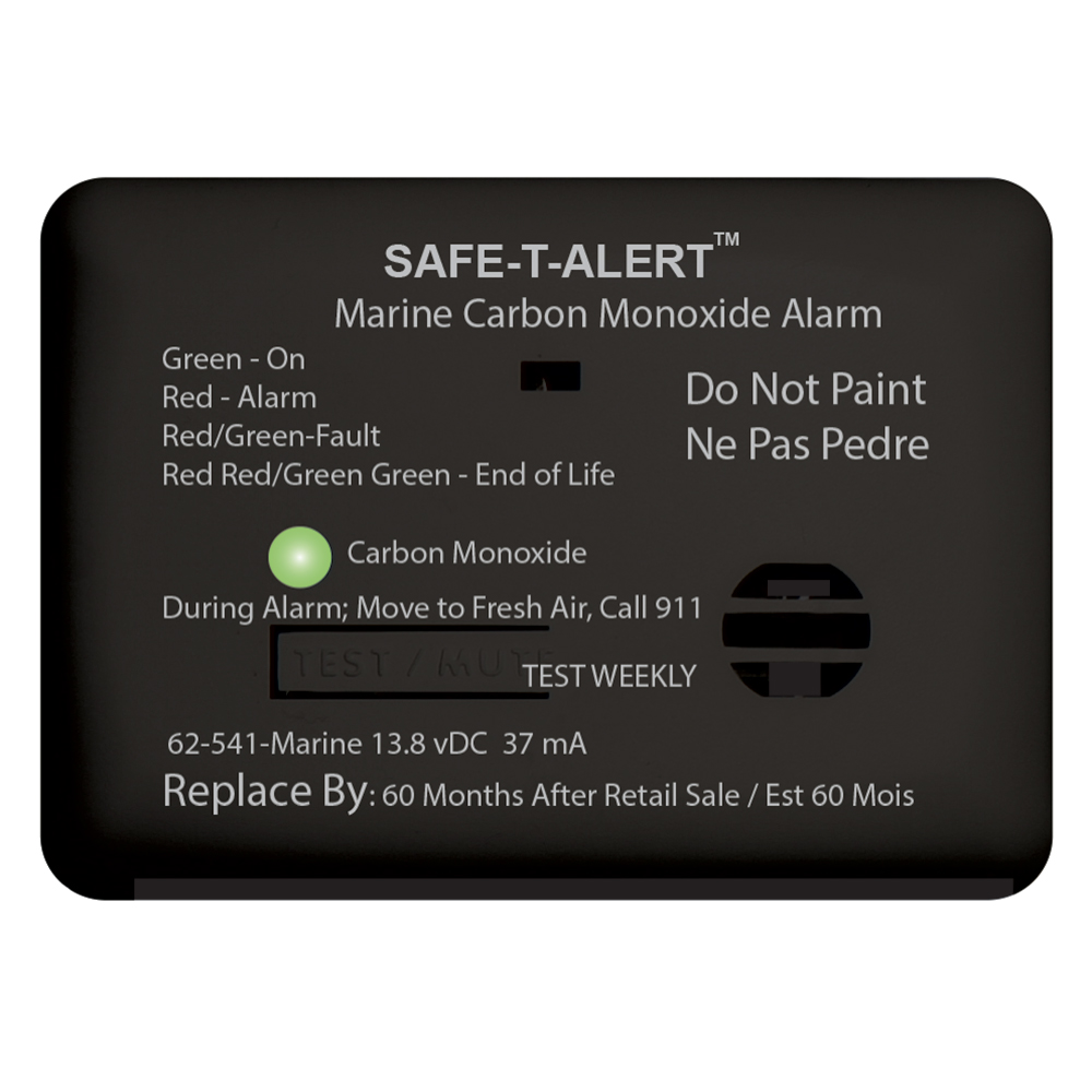 Safe-T-Alert 62 Series Carbon Monoxide Alarm w-Relay - 12V - 62-541-R-Marine - Surface Mount - Black