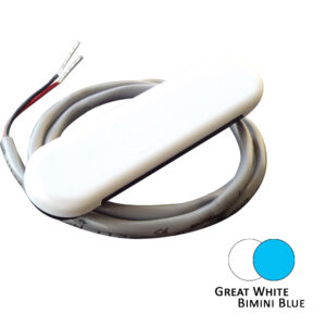 Shadow-Caster Dual Color Courtesy Light w-2' Lead Wire - White Abs Cover - Great White-Bimini Blue