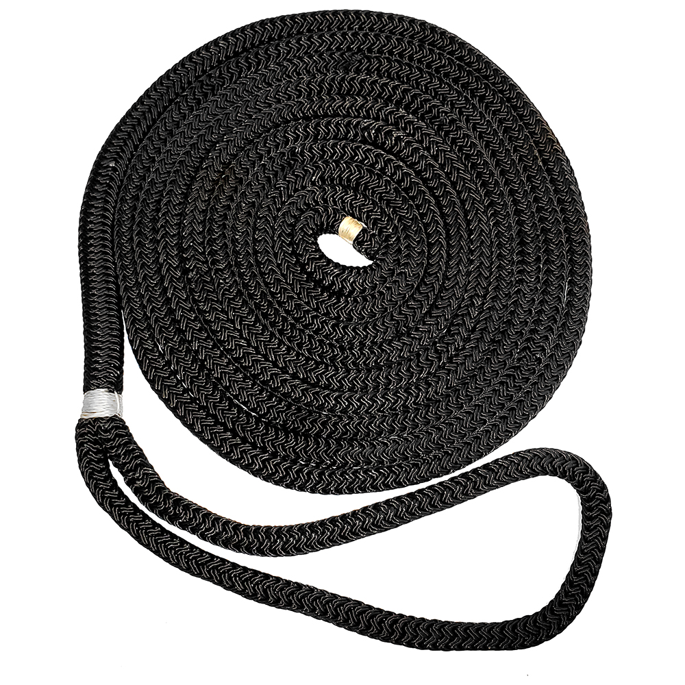 New England Ropes 5-8" Double Braid Dock Line - Black - 25'